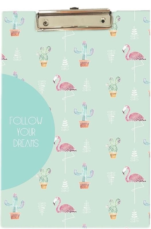 Kraf Sekreterlik Kapaksız Desenli A4 Follow Your Dreams Green