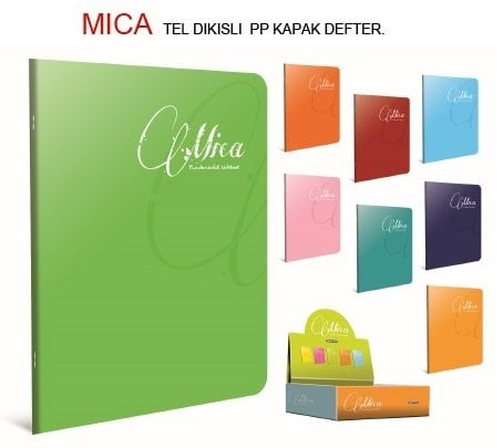 Mica Tel Dikişli Plastik Kapak Defter A4 80 Yaprak Çizgisiz