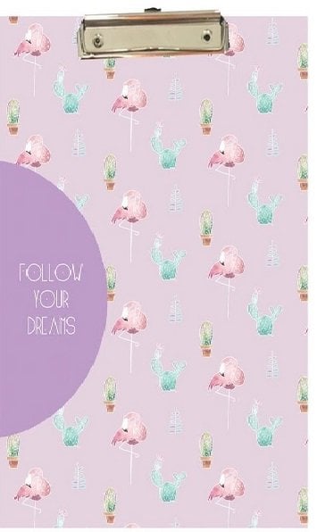 Kraf Sekreterlik Kapaksız Desenli A4 Follow Your Dreams Purple