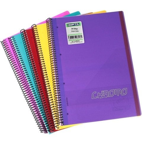 Chromo Spiralli PP A4 60 Yaprak Çizgisiz Defter