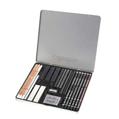 Cretacolor Black&White Premium Çizim Seti 25 Parça Metal Kutu 40026