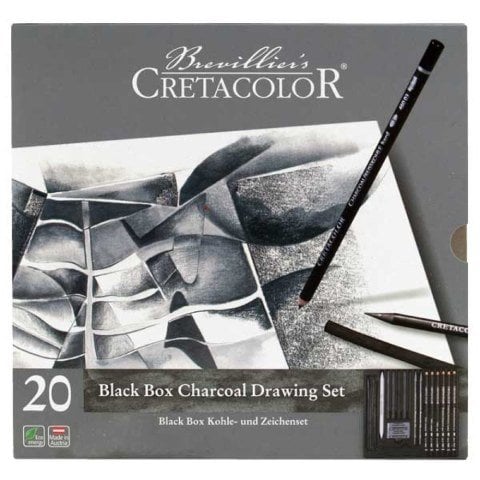 Cretacolor Black Karakalem Çizim Seti Metal Kutu 20 Parça Metal Kutu 40030
