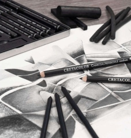 Cretacolor Black Karakalem Çizim Seti Metal Kutu 20 Parça Metal Kutu 40030