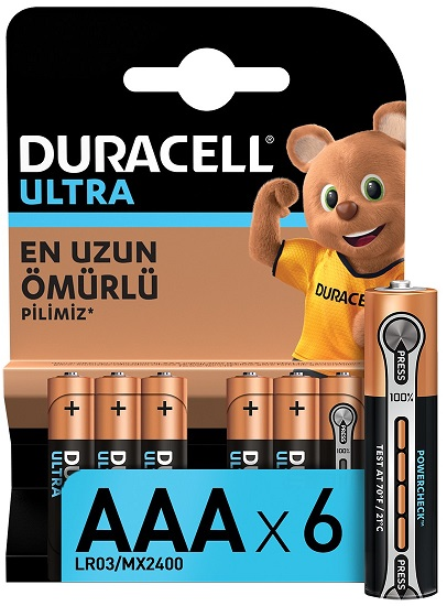 Duracell Ultra Power Kalem Pil AAA 6\'lı Kart