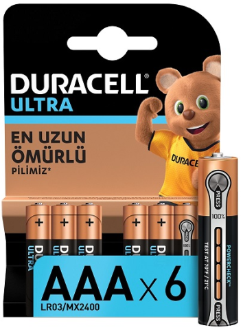 Duracell Ultra Power Kalem Pil AAA 6\'lı Kart