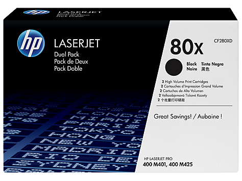 HP 80X 2'li Paket Yüksek Kapasiteli Siyah Orijinal LaserJet Toner Kartuşları (CF280XD)