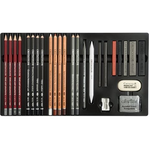 Cretacolor Teacher's Choice Advanced Çizim Seti 27 Parça Metal Kutu 40042