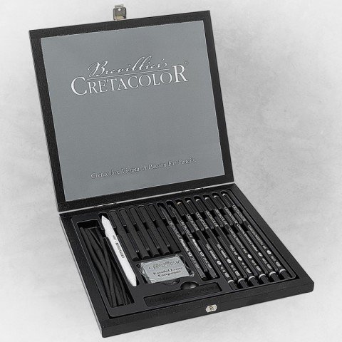 Cretacolor Black Box Premium Karakalem Çizim Seti 20 Parça Ahşap Kutu 46040