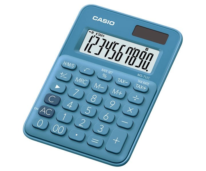 Casio Mini Masa Tip Hesap Makinesi MS-7UC-BU