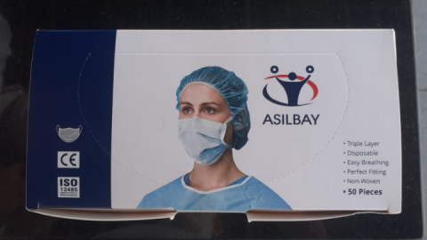 Asılbay Medikal Yüz Maskesi 50'li Açık Mavi