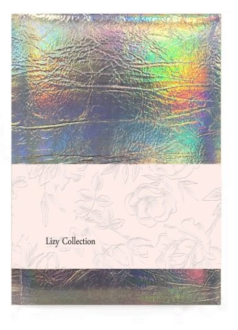 Lizy Parlak Deri Kapak Kareli Defter Silver 17x24 168yp.