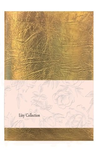 Lizy Parlak Deri Kapak Kareli Defter Gold 17x24 168yp.