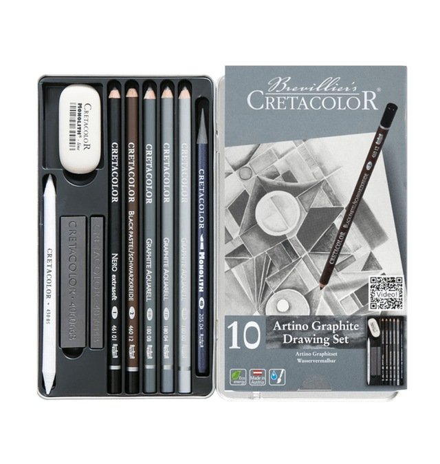 Cretacolor Artino Graphite Eskiz Seti Metal Kutu 10 Parça 40021