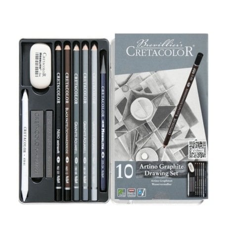 Cretacolor Artino Graphite Eskiz Seti Metal Kutu 10 Parça 40021