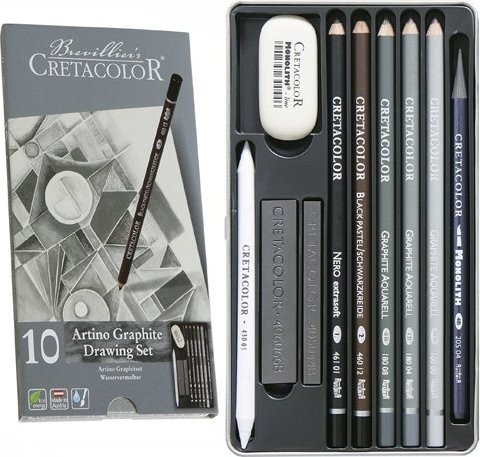Cretacolor Artino Graphite Eskiz Seti Metal Kutu 10 Parça 40021