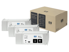 HP 81 3'lü Paket 680 ml Siyah Boya Kartuşları (C5066A)