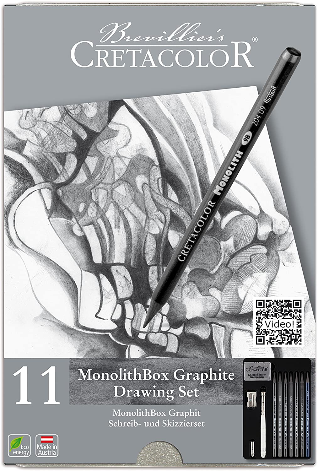 Cretacolor Monolith Graphite Set Ağaçsız Eskiz Kalem Seti 11 Parça 20430