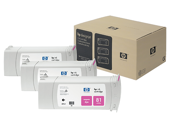 HP 81 3-pack 680-ml Magenta DesignJet Dye Ink Cartridges (C5068A)