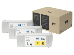 HP 81 3-pack 680-ml Yellow DesignJet Dye Ink Cartridges (C5069A)