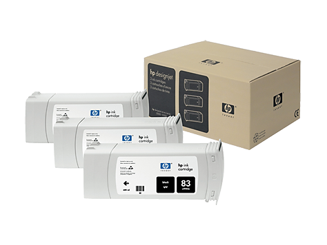 HP 83 3'lü Paket 680 ml Siyah UV Kartuşları (C5072A)