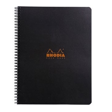 Rhodia A4+ Siyah Kapak Spiralli Kareli Defter