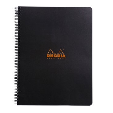 Rhodia A4+ Siyah Kapak Spiralli Kareli Defter