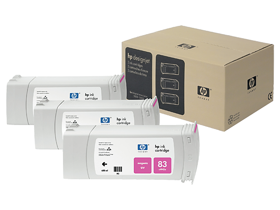 HP 83 3-pack 680-ml Magenta DesignJet UV Ink Cartridges (C5074A)