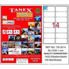 Tanex TW-2014 Laser Etiket 99x38mm