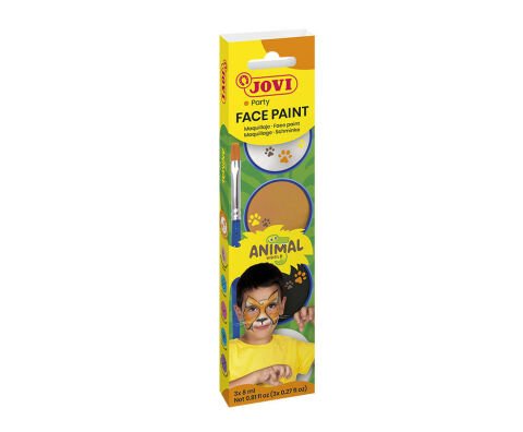 Jovi Krem Yüz Boyası Animal World 3 Renk+Fırça+Sünger