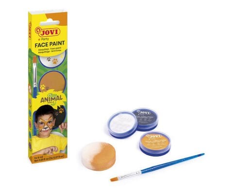 Jovi Krem Yüz Boyası Animal World 3 Renk+Fırça+Sünger