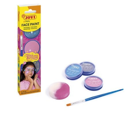 Jovi Krem Yüz Boyası Fantasy World 3 Renk+Fırça+Sünger