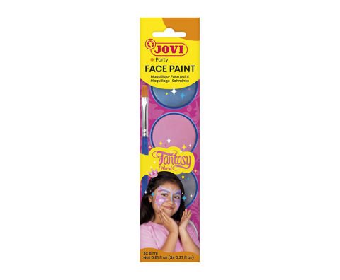 Jovi Krem Yüz Boyası Fantasy World 3 Renk+Fırça+Sünger