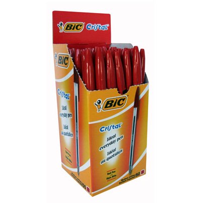 Bic Cristal Medium Tükenmez Kalem Kırmızı 50'li Kutu