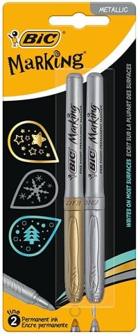 Bic Marking Permanent Kalem Altın-Gümüş Set