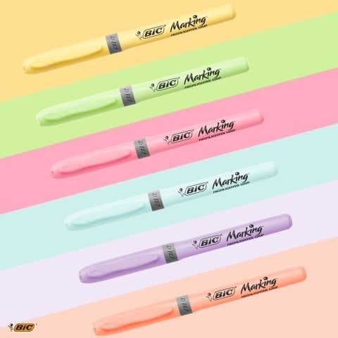 Bic Marking Fosforlu Kalem Grip Pastel 6 Renk
