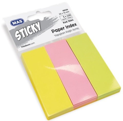 Mas Yapışkanlı Kağıt Ayraç 3 Renk 3664