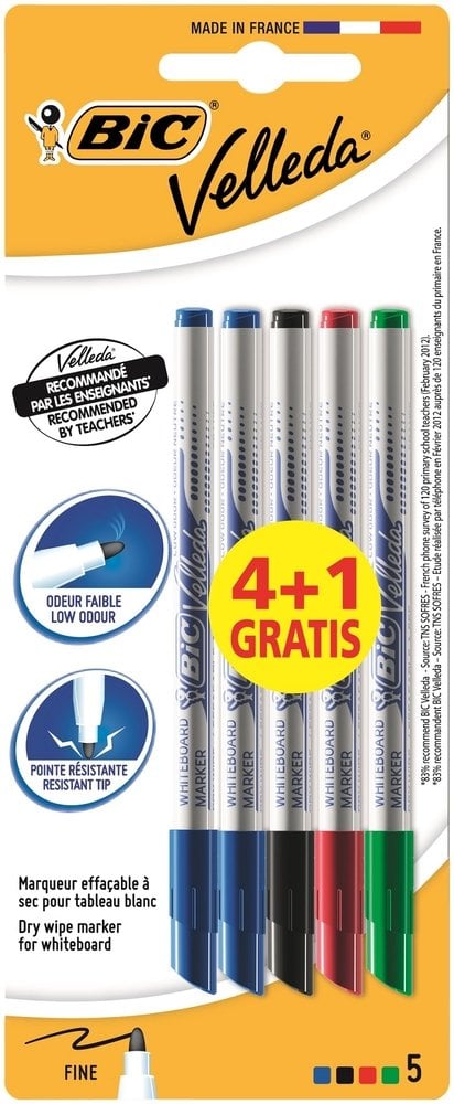 Bic Velleda 1721 Çocuk Tahta Kalemi 4+1Blister