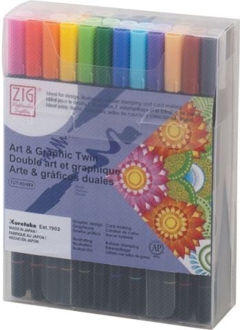 Zig Art & Graphic Twin Brush Pen Çift Uçlu Çizim Kalemi 48’li Set TUT-80/48V