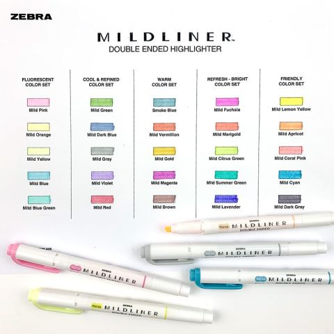 Zebra Mildliner Çift Uçlu Fosforlu Kalem Seti 5 Renk WKT-5C-NC