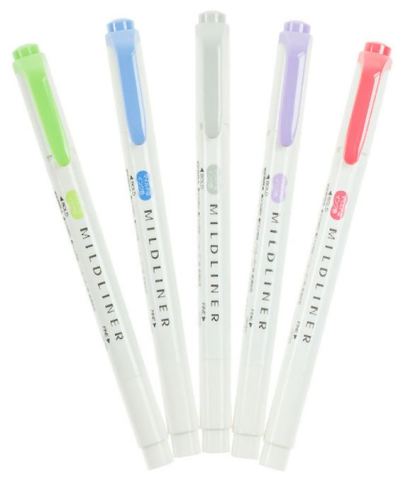 Zebra Mildliner Çift Uçlu Fosforlu Kalem Seti 5 Renk WKT-5C-NC
