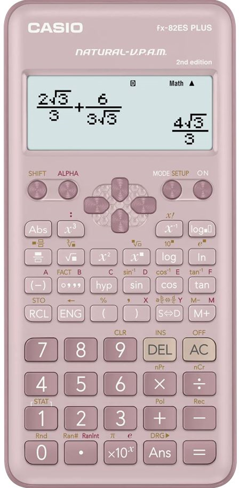 Casio FX-82ES Plus 2.Nesil Bilimsel Fonksiyonlu Hesap Makinesi Pembe