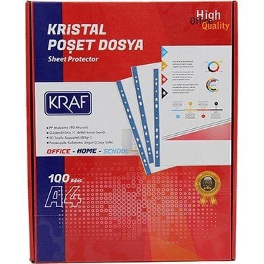 Kraf Kristal Poşet Dosya 100'lü