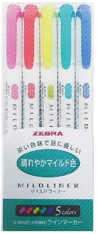 Zebra Mildliner Çift Uçlu Fosforlu Kalem Seti 5 Renk WKT-5C-HC