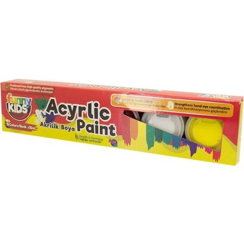 Funny Kids Akrilik Boya Seti 6 Renk 15ml.