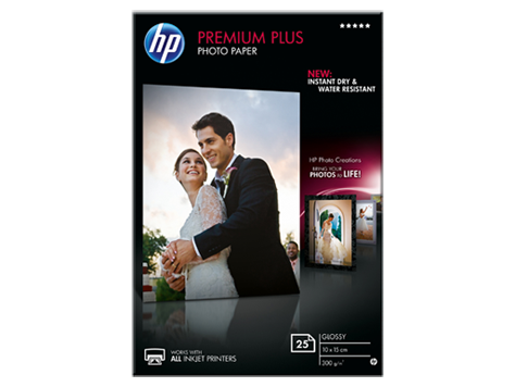 HP Premium Plus Glossy Photo Paper-25 sht/10 x 15 cm (CR677A)