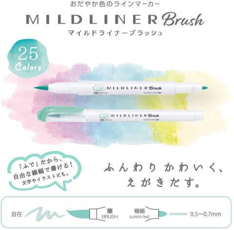 Zebra Mildliner Çift Uçlu Brush Pen 5 Renk WFT8-N-5C