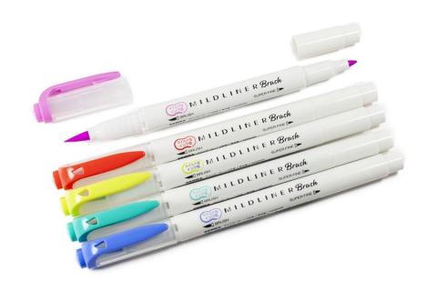 Zebra Mildliner Çift Uçlu Brush Pen 5 Renk WFT8-N-5C