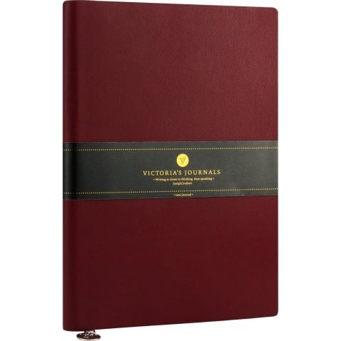 Victoria's Journals 10,5x15 Bordo Symth Defter 96yp.Çizgili