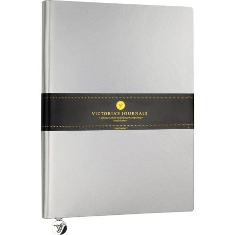 Victoria's Journals 10,5x15 Gümüş Gri Symth Defter 96yp.Çizgili