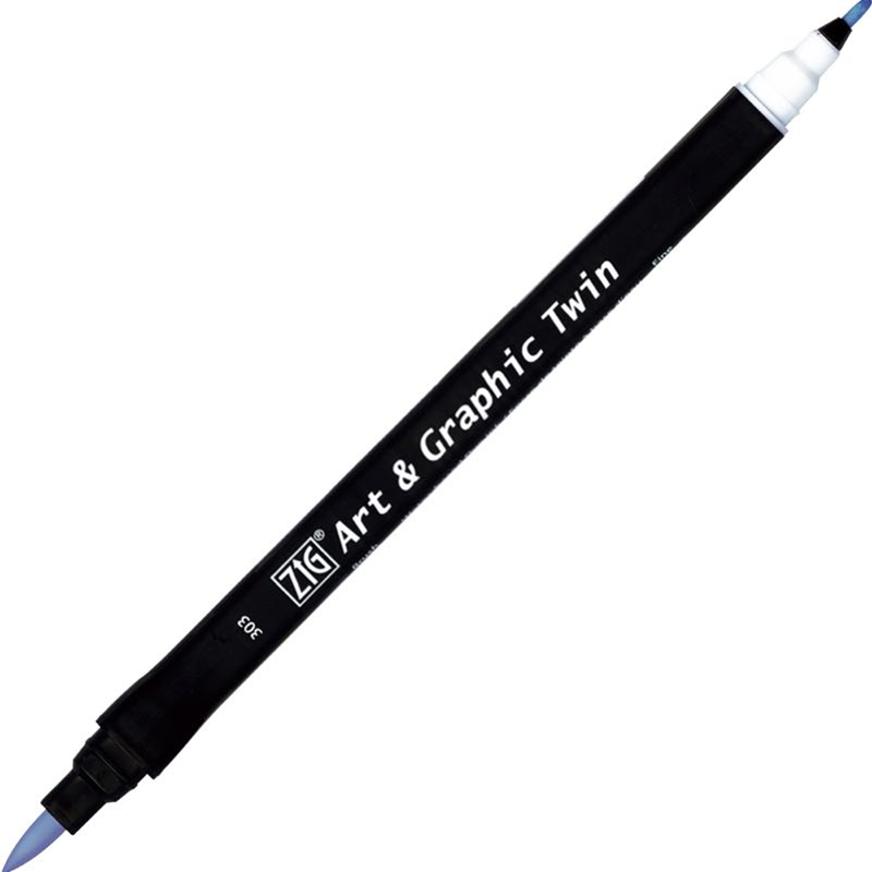 Zig Art & Graphic Twin Brush Pen Çift Uçlu Çizim Kalemi Shadow MouweTUT-80 303